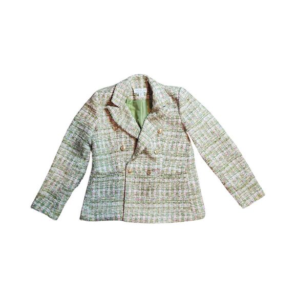Rachel Zoe Women's Tweed Green Blazer‎ Size Small - Picture 1 of 7